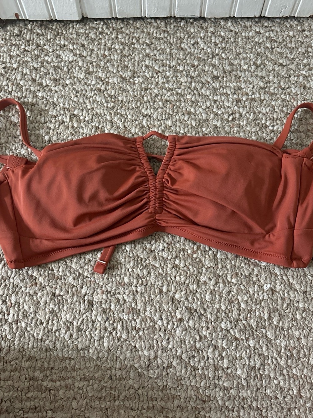 Shade & Shore Rust Orange Bandeau Bikini Top with Removable Straps